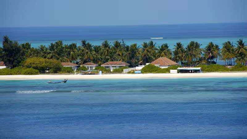 Beach-side resort at Kadmat Island, Lakshadweep