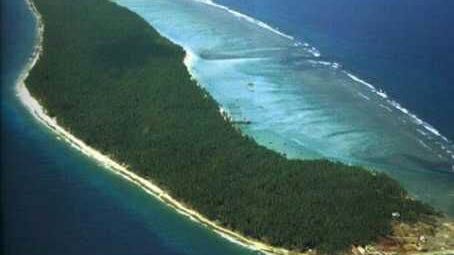 Northern edge of Kiltan Island seen from a helicopter