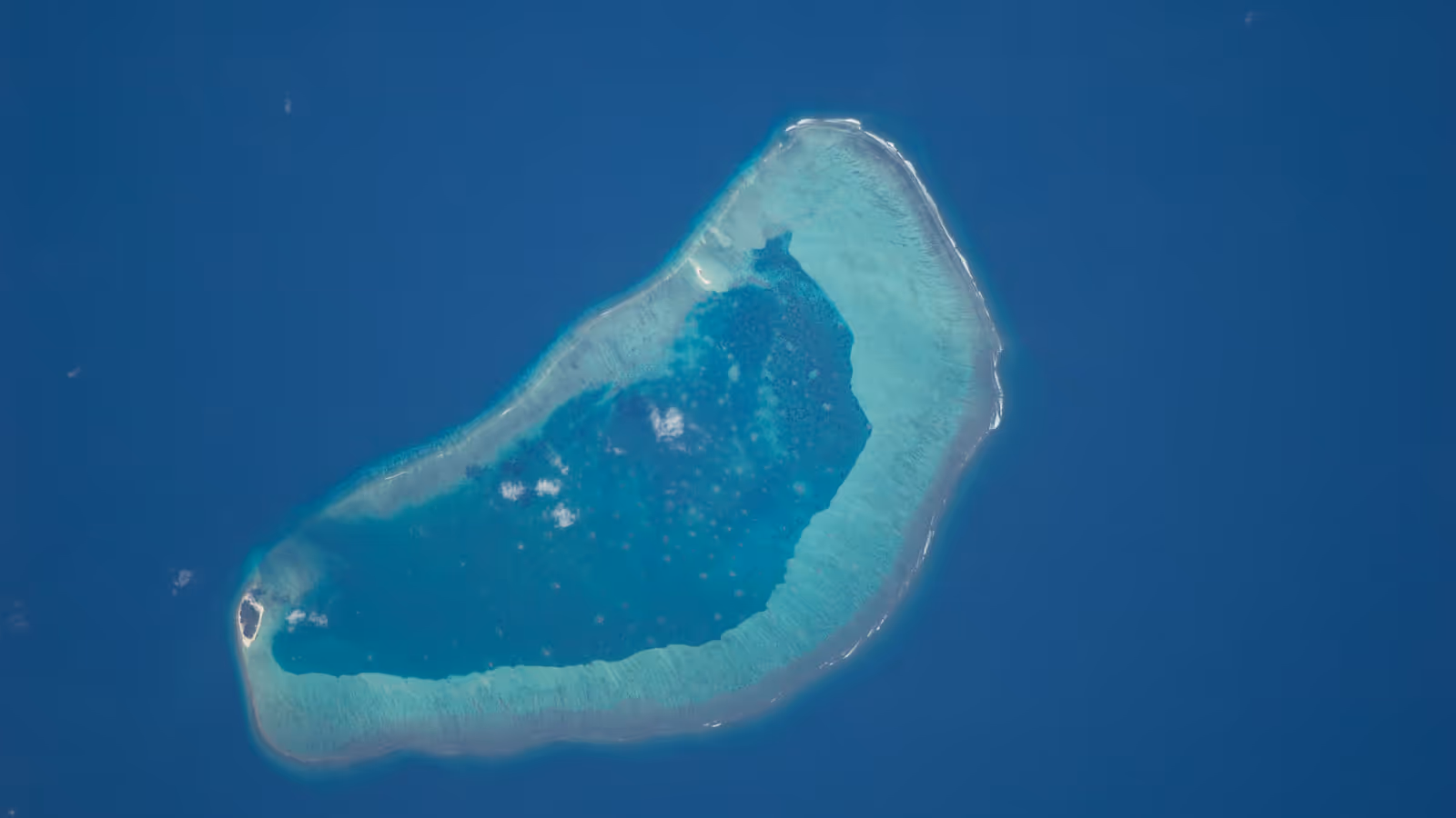 NASA view of Lakshadweep showing Bitra Reef