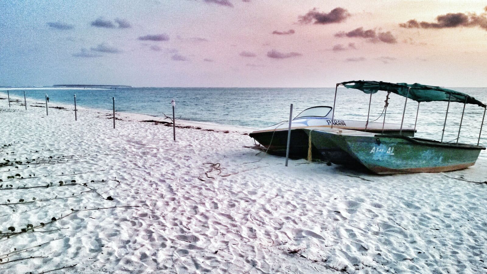 Glass-bottom boat at Kadmat Island, Lakshadweep